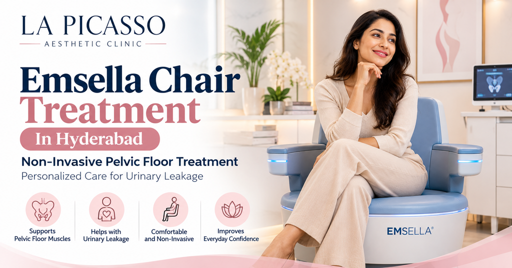 Emsella chair Hyderabad treatment at La Picasso Aesthetic Clinic